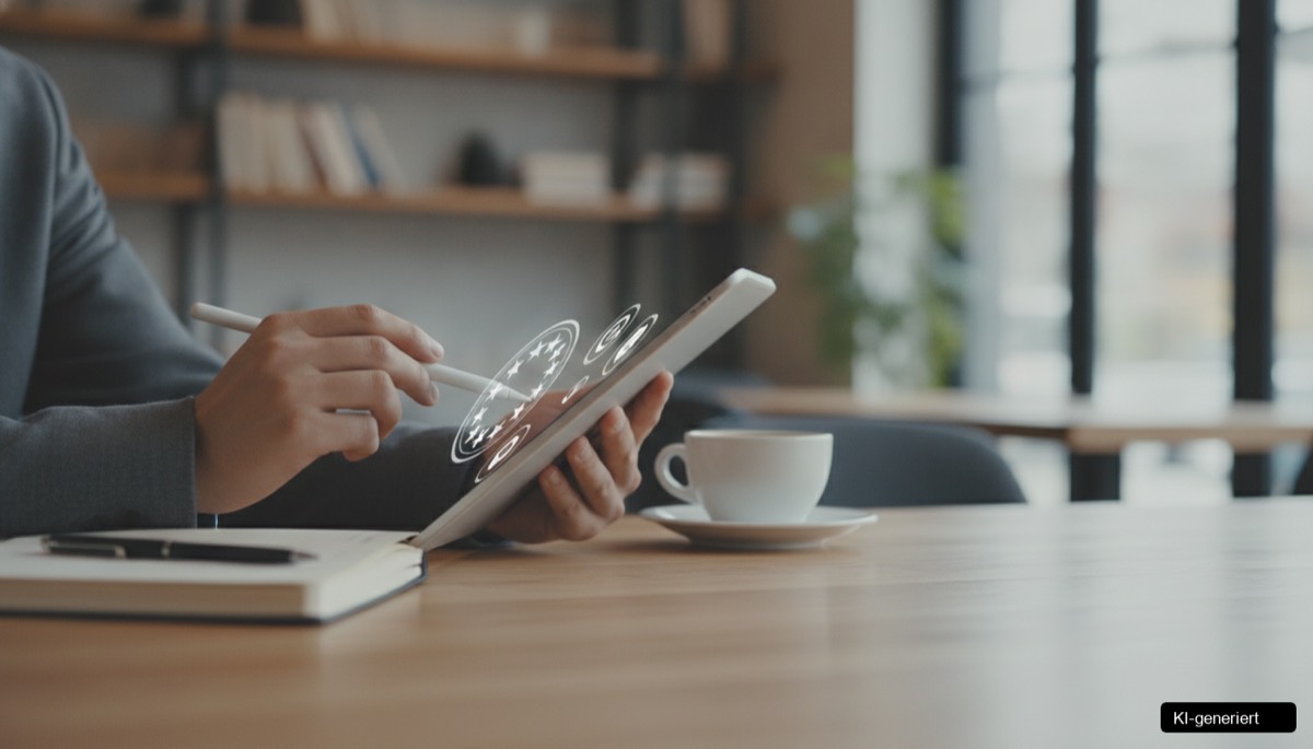 Ein Smartphone zeigt positive Google Bewertungen für einen Buschenschank in der Südsteiermark.